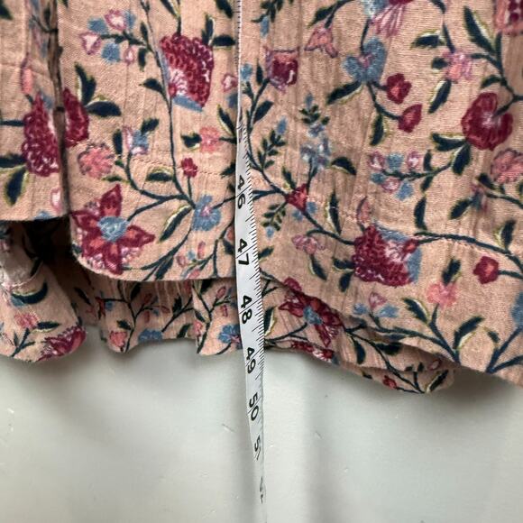 Wonderly Maxi Dress Women L Pink Multi Floral Ruffle Puff Sleeve Cottage Prairie - Picture 8 of 8